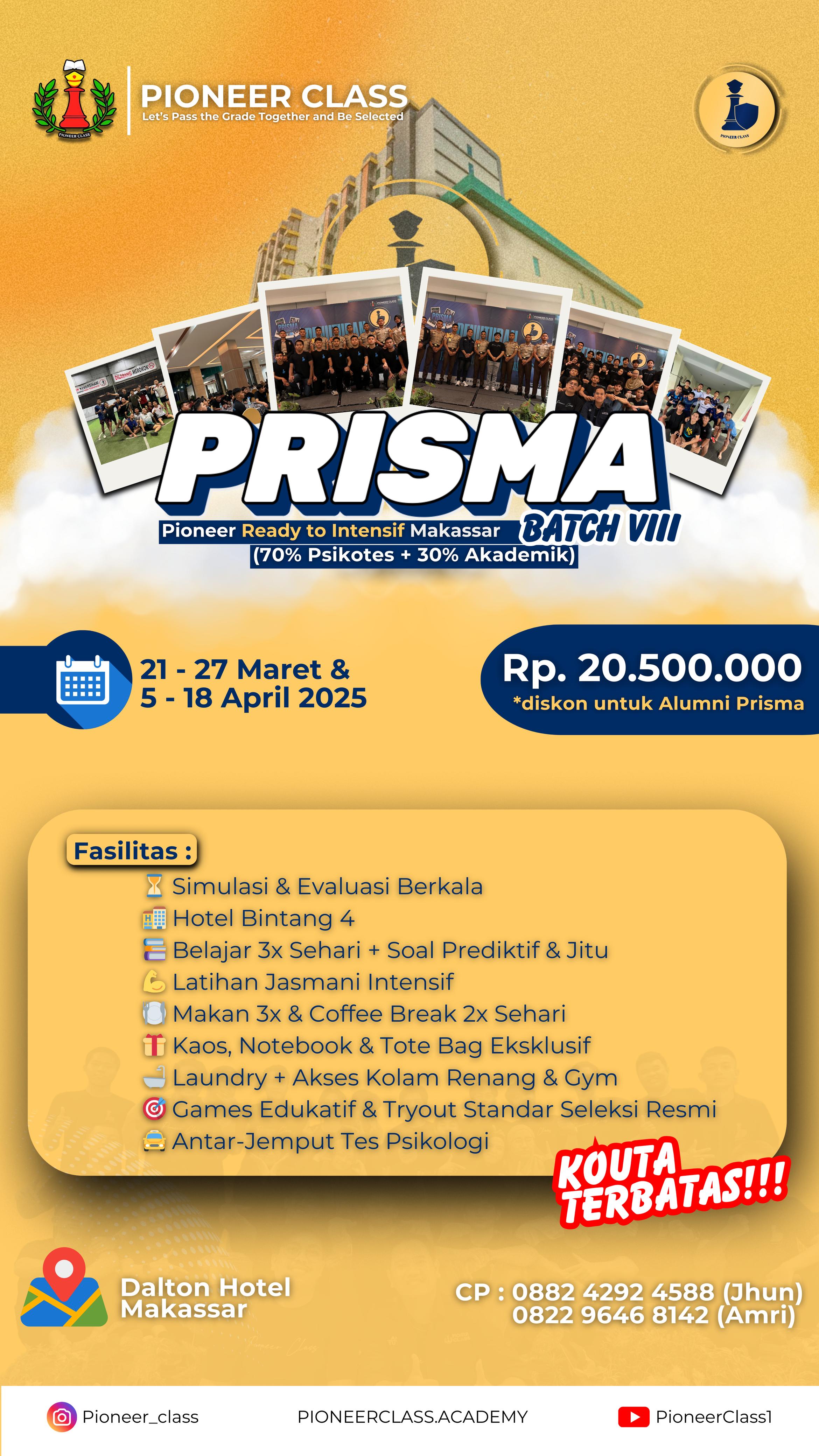 PRISMA Batch VIII: Program Intensif untuk Sukses Seleksi Masuk Sekolah Kedinasan